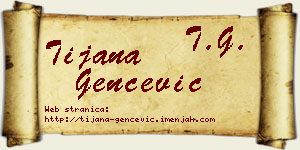 Tijana Genčević vizit kartica